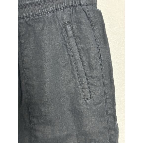 Athleta Women's Medium Petite Retreat Linen High Rise Wide Leg Pants Black EUC - Picture 3 of 10